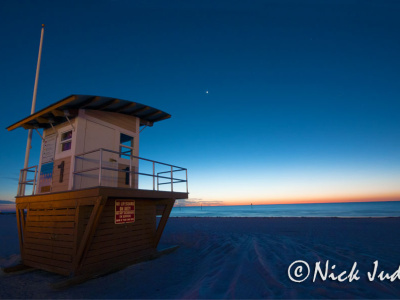 Clearwater Guard Tower Sunset